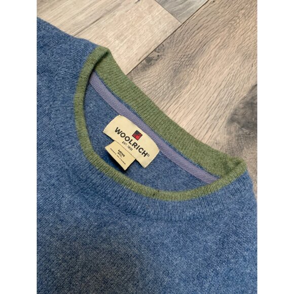 Woolrich Men’s 2XL Dunham Heather Lambswool WPL 6635 Blue Sage Crew Neck - Picture 4 of 6